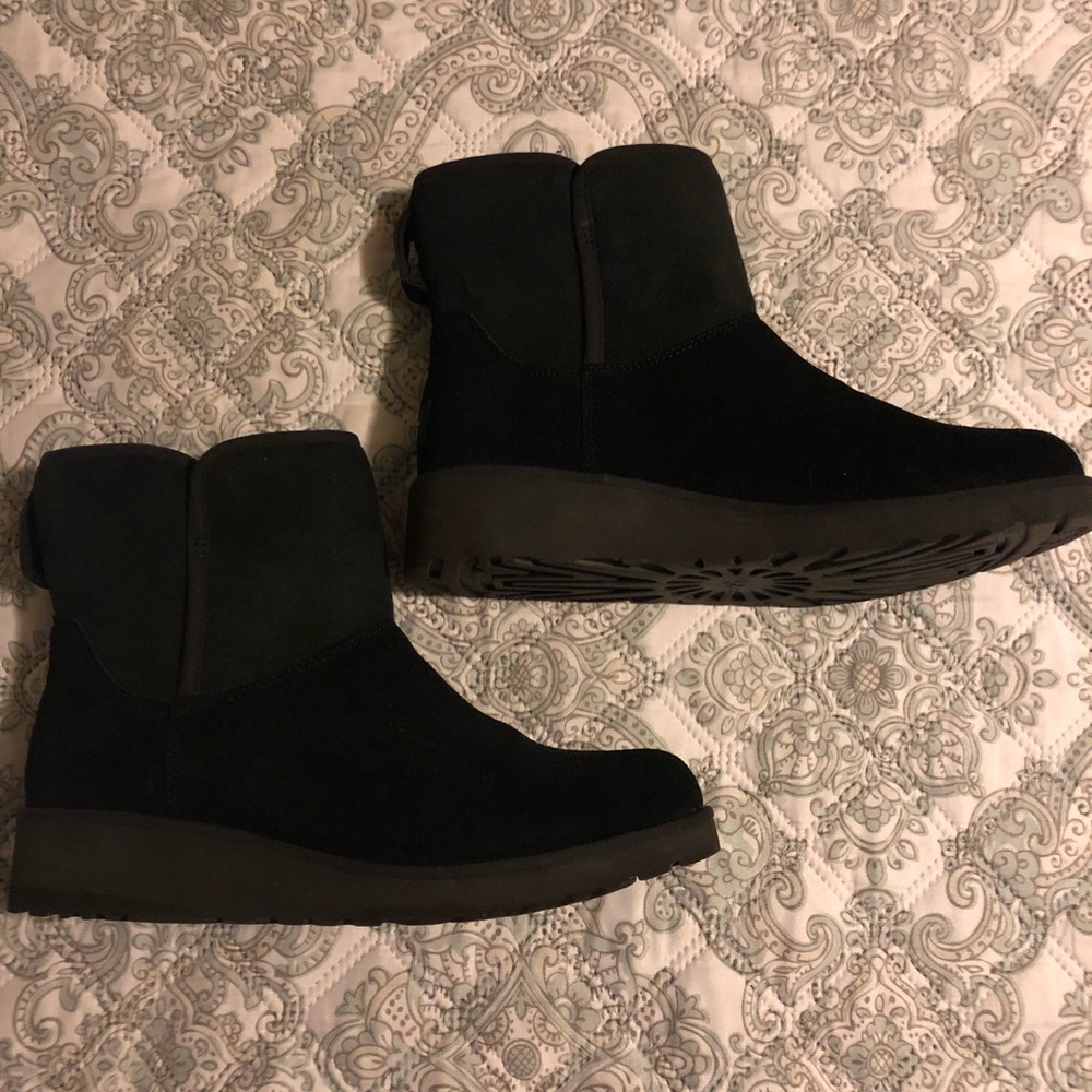 UGG black suede booties.